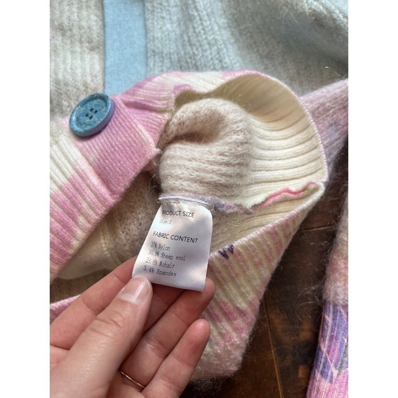 Fangyan Sylphide Dominique Multi Color Mohair Blend Fairytale Cardigan Womens S - Picture 4 of 8
